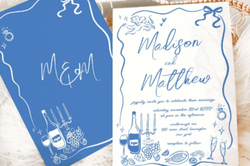 Hand Drawn Illustrations Doodles Wedding Invitation