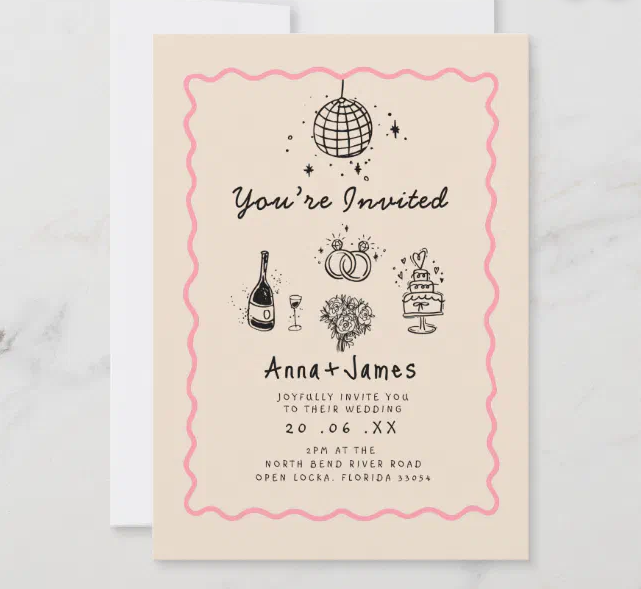 Hand-Drawn Wedding Invitations