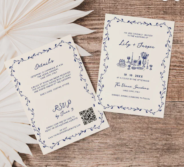 Hand-Drawn Wedding Invitations
