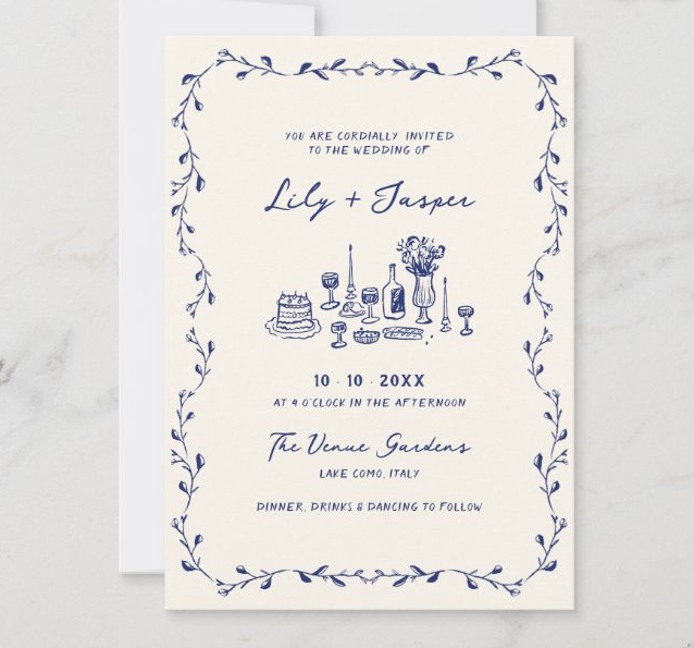 Hand-Drawn Wedding Invitations