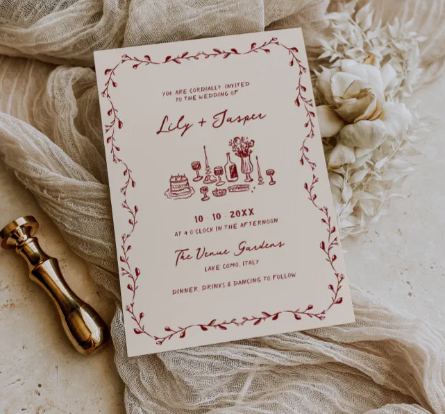 Hand-Drawn Wedding Invitations