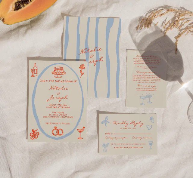 Hand-Drawn Wedding Invitations